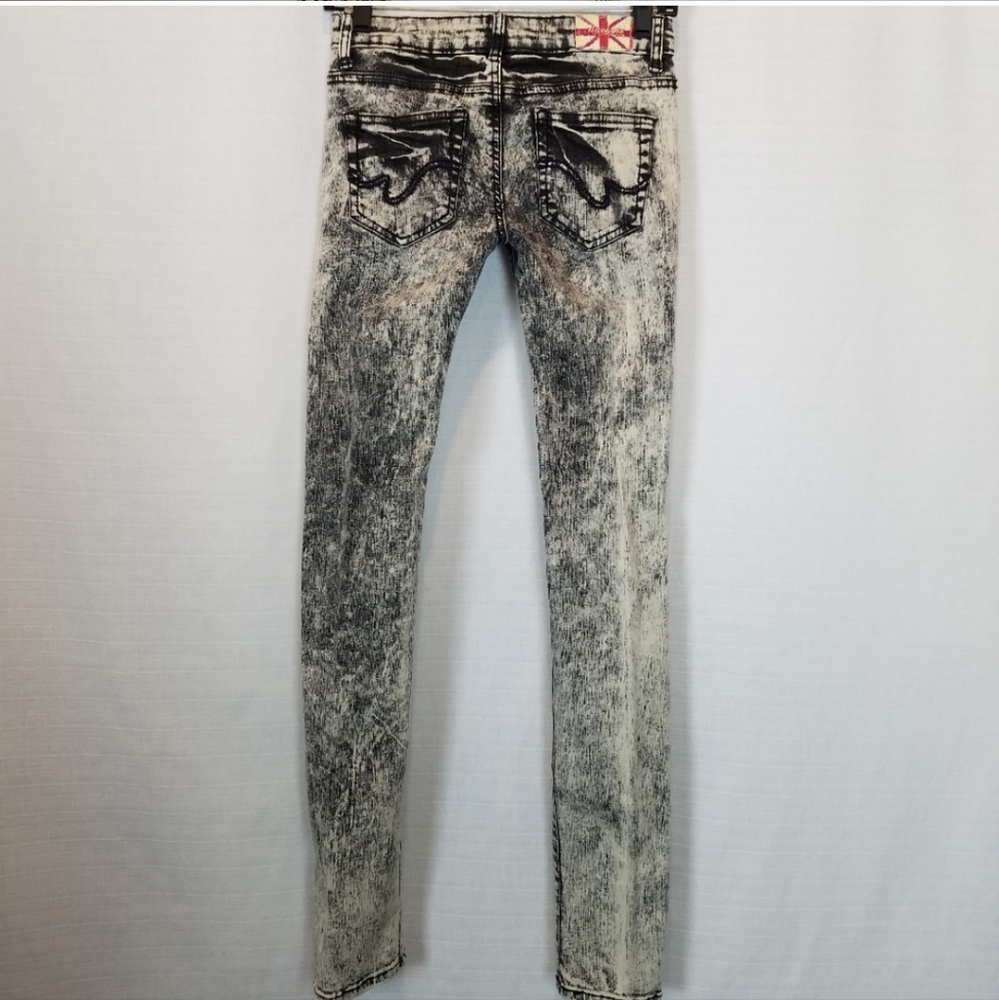 Machine | Distressed Acid Wash Skinny Jean 28 - Picture 2 of 5
